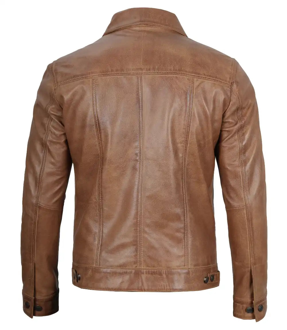 Men's Trucker Leather Jacket