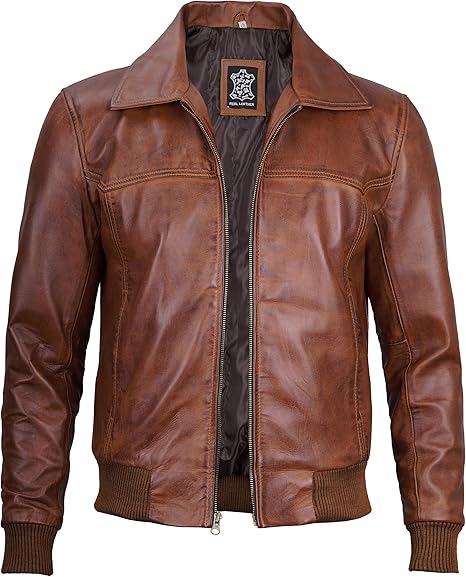 Craig Men's Brown Bomber Leather Jacket