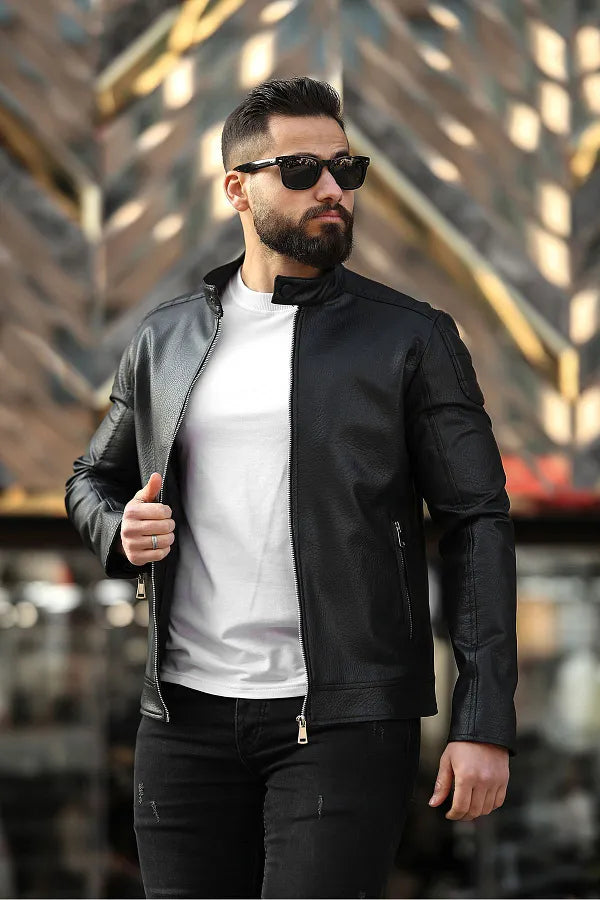 Modern Black Leather Jacket