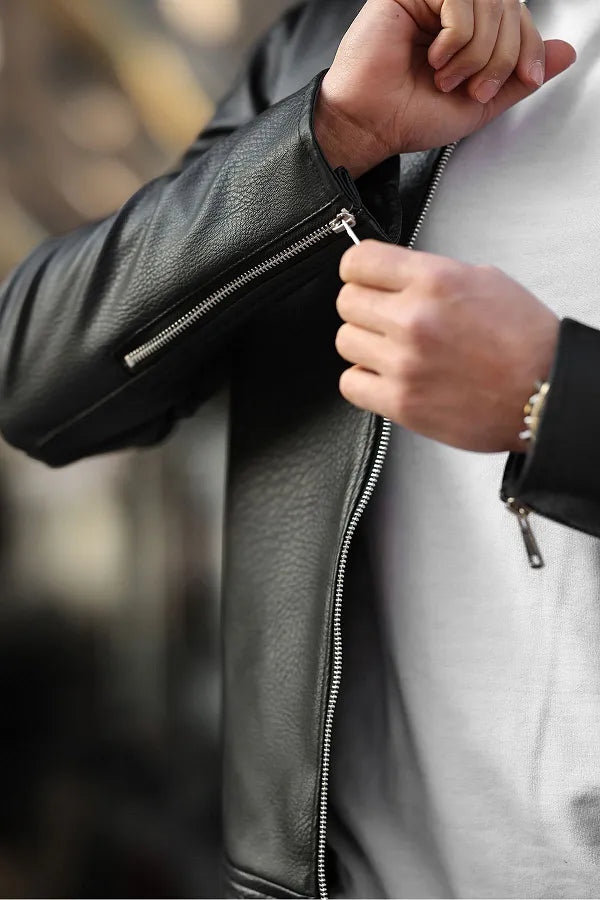 Modern Black Leather Jacket