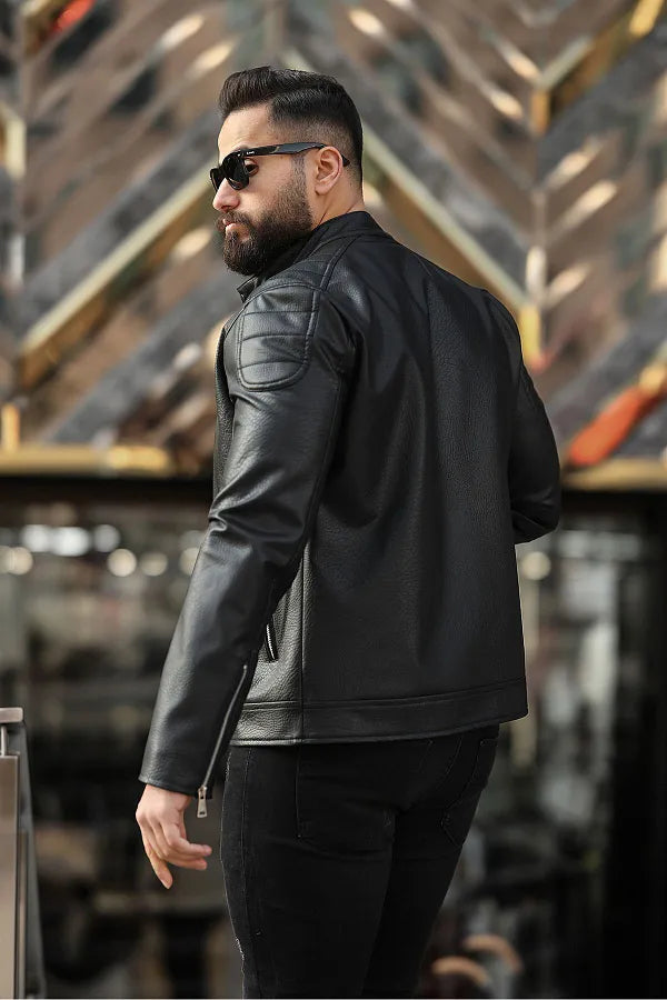 Modern Black Leather Jacket
