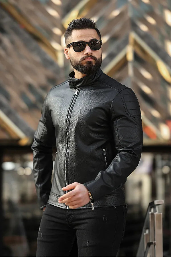 Modern Black Leather Jacket