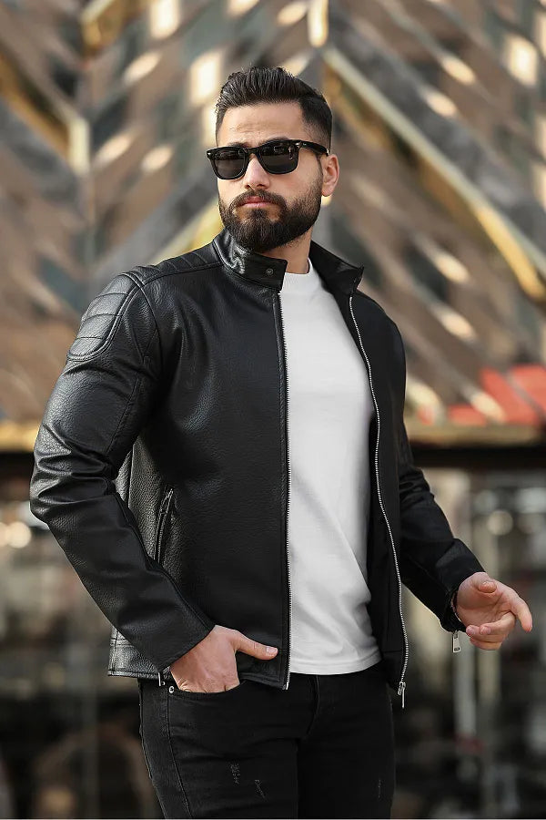Modern Black Leather Jacket