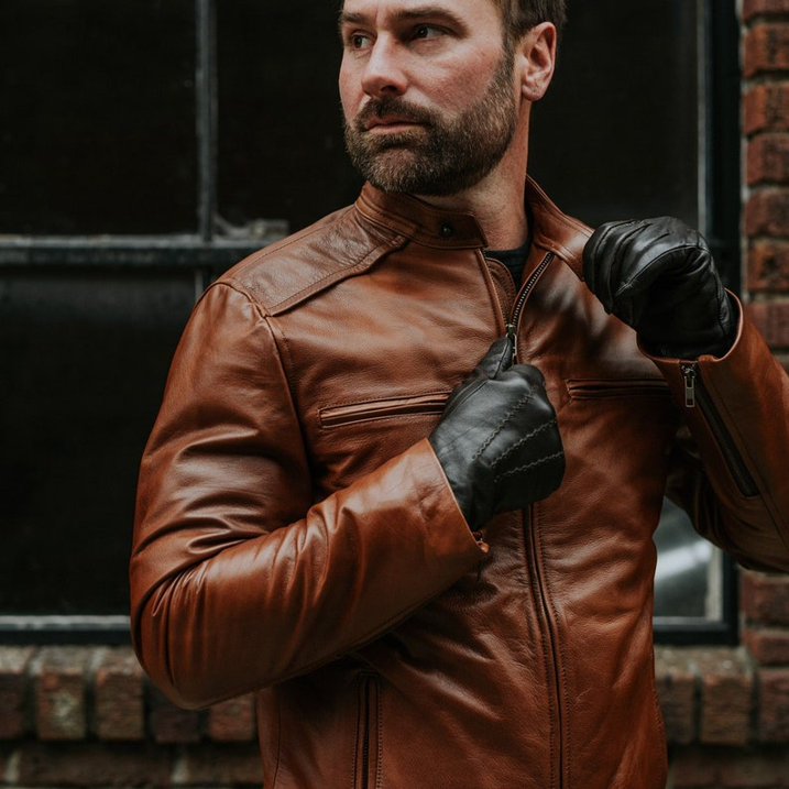 Elegance Brown Biker Leather Jacket