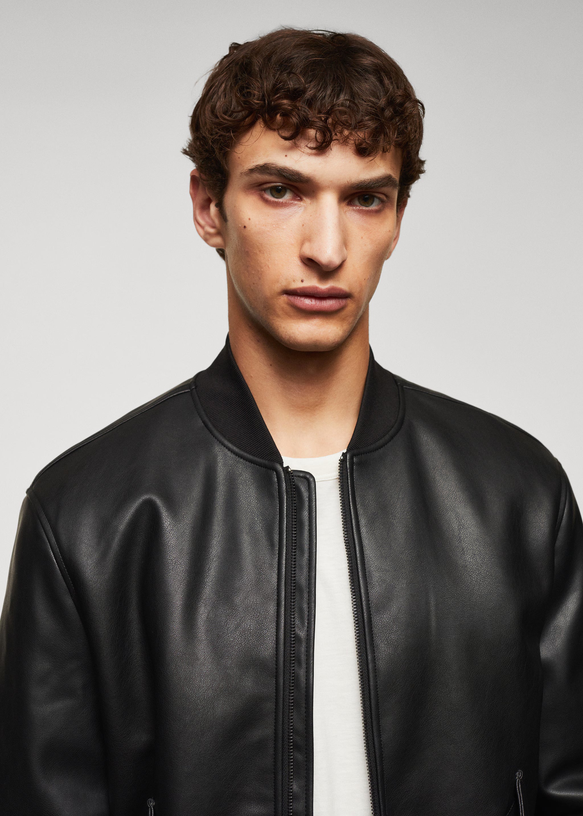 Men’s Black Bomber Leather Jacket