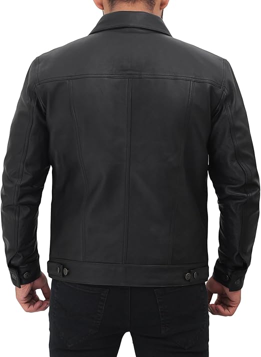 Men's Trucker Leather Jacket