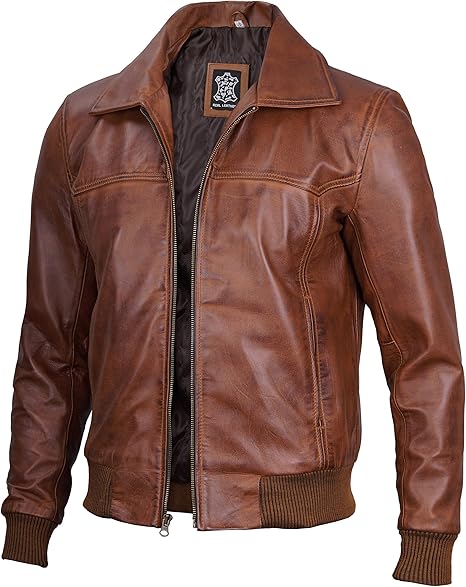 Craig Men's Brown Bomber Leather Jacket