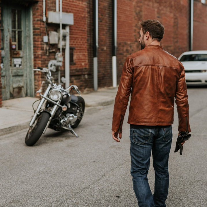 Elegance Brown Biker Leather Jacket