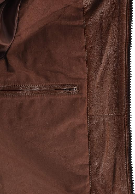Men's Brown Elegance Bomber Leather Jacket