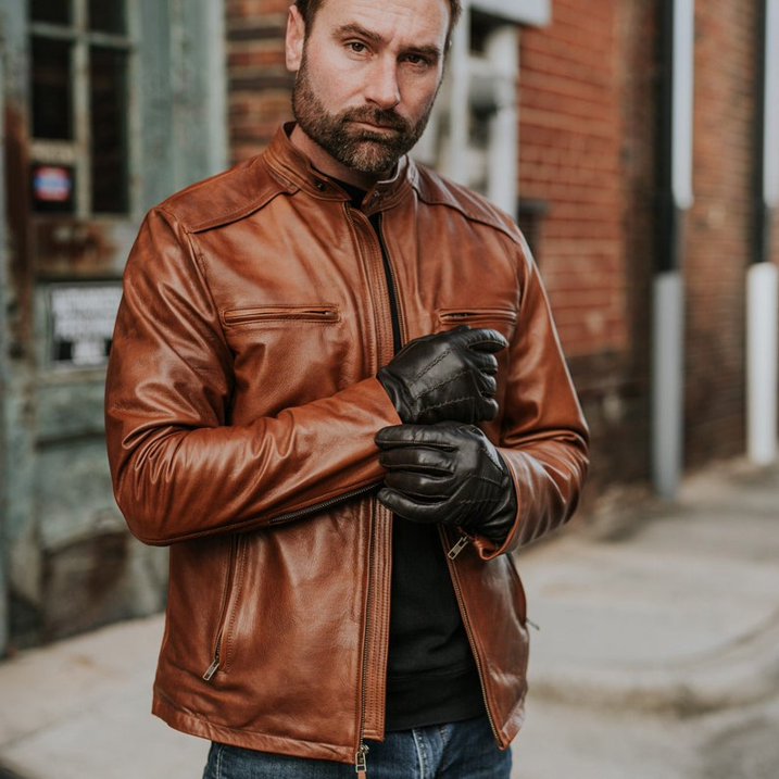 Elegance Brown Biker Leather Jacket