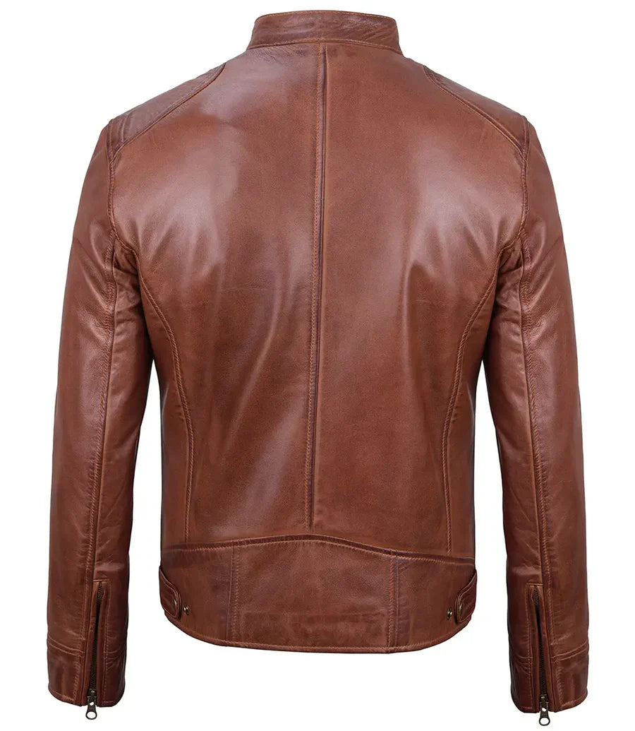 Men's Cafe Racer Leather Jacket