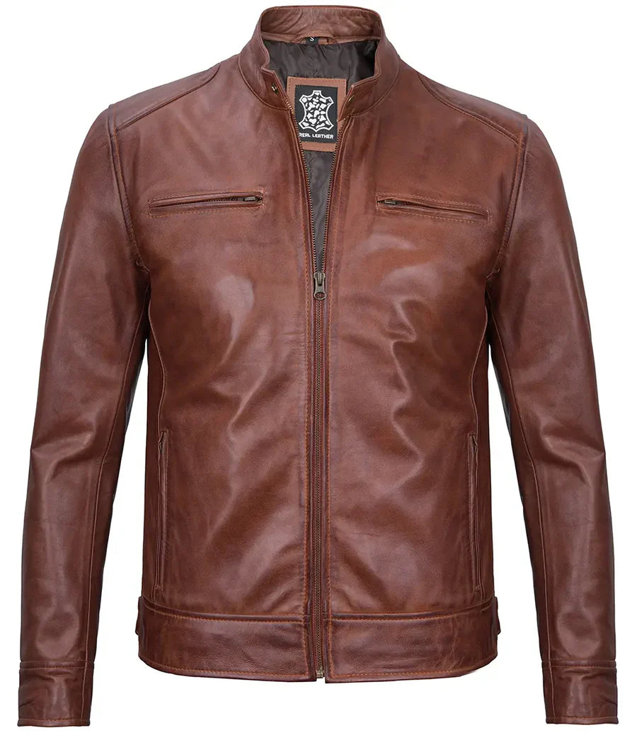 Men's Cafe Racer Leather Jacket
