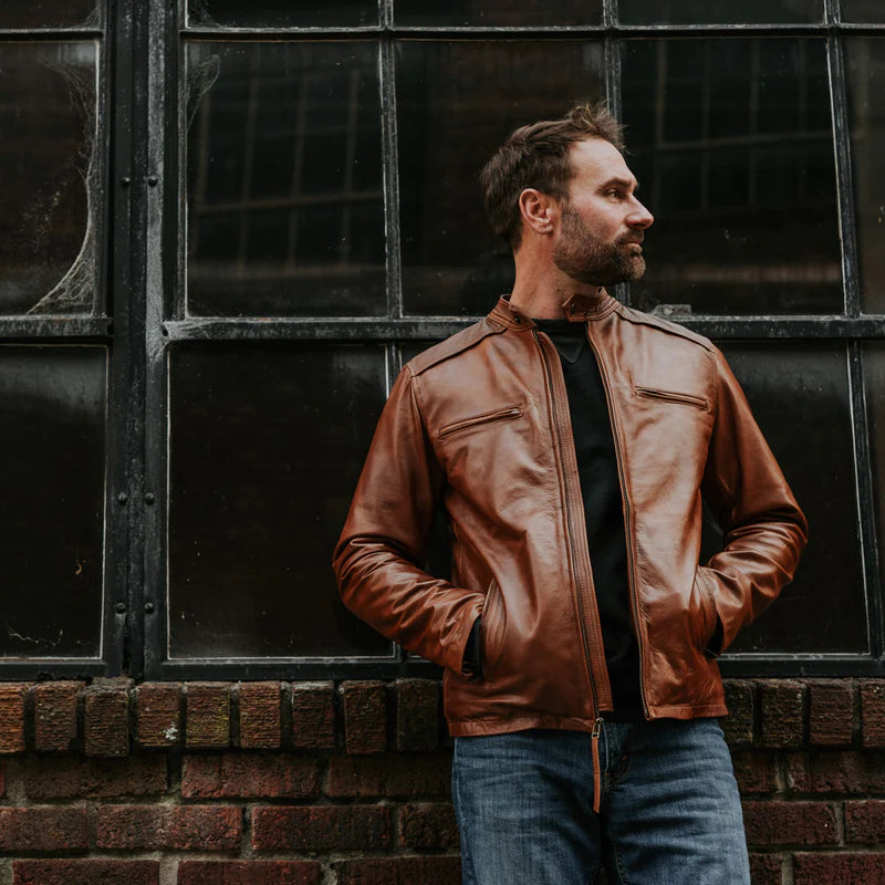 Elegance Brown Biker Leather Jacket